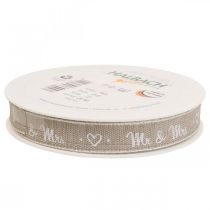 Product Gift ribbon brown ribbon wedding 15mm 20m