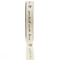 Product Gift ribbon hearts cream cotton ribbon 15mm 20m