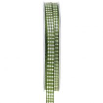 Product Gift ribbon check green 8mm 20m