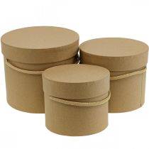 Product Gift box round flower box beige Ø12.5/14.5/16.5cm set of 3