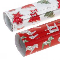 Product Wrapping paper Christmas red, white 4 sheets in a set 50 × 70cm