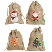 Product Gift bag Christmas bag Jute Look 10×13cm 8pcs