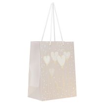 Product Gift bag “just married” gift bag with handles beige 18×10×23cm 2pcs