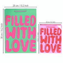 Product Gift bag with handles “Filled with Love” H36/23cm set of 2