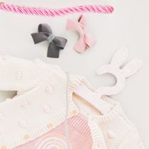 Product Baby Girl Gift Bags – Paper Baby Shower and Christening Gift Bags, Pink and Peach, Set of 2 (23×18 cm)
