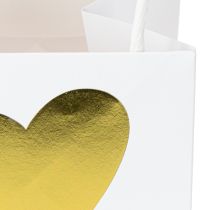 Product Gift Bags with Handles White Gold Paper 8.5×8.5×8cm 12 pcs