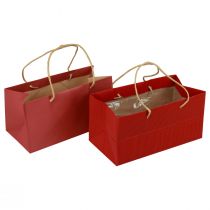 Gift bags red paper bags with handle 24×12×12cm 6pcs