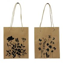 Product Gift Bags with Handles Paper Natural Black 12×15cm 6 Pcs