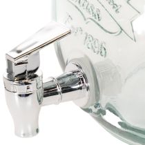Product Glass Drinks Dispenser with Tap and 4 Glasses, 25.5cm