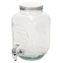 Product Glass Drinks Dispenser with Tap and 4 Glasses, 25.5cm