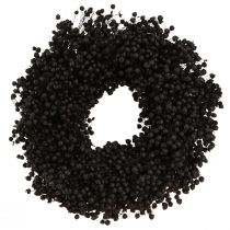 Product Dried Flax Wreath Dried Flowers Black Ø25cm
