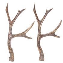 Product Decorative Artificial Antlers Set – 29cm, Polyresin, Brown with Gold Accents