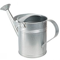 Product Decorative watering can, retro design, metal, silver, 42x15.5x27cm, vintage balcony decoration, flower pot