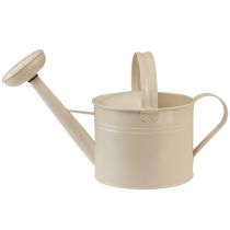 Product Watering can cream white for decorating and planting metal can H26cm 5L