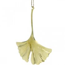 Product Ginkgo leaf pendant, Advent decoration, metal decoration for autumn Golden L12cm 12 pcs