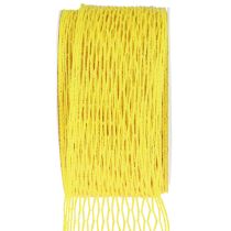 Product Mesh ribbon decorative ribbon yellow wire reinforced 50mm 10m