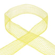Net tape, grid tape, decorative tape, yellow, wire-reinforced, 50 mm, 10 m
