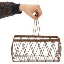 Product Wire basket, metal, rust look, 28x13.5x14cm, 2 pieces