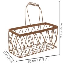 Product Wire basket, metal, rust look, 28x13.5x14cm, 2 pieces