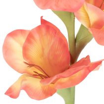 Product Artificial Gladiolus Stem with 6 Blooms, 88cm, Orange and Yellow