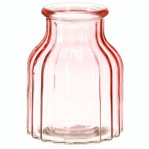 Product Glass flower vase retro pink tinted Ø11cm H14.5cm 2pcs