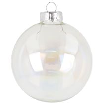 Product Glass Christmas balls, iridescent clear, 7.5 cm, 12 pieces