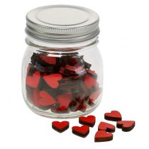 Product Hearts red in glass 9cm