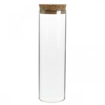 Glass with cork lid Glass cylinder with cork Clear Ø6cm H21cm