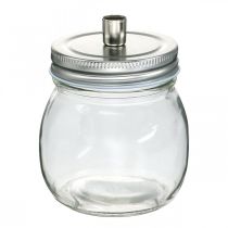 Product Decorative glass with candle holder candle decoration Ø8cm H10.5cm 4 pcs