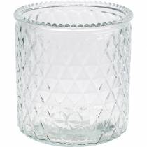Decorative glass diamond glass vase clear flower vase 2pcs