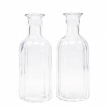 Product Decorative glass bottle with grooved decoration clear Ø7.5cm H19cm 6 pcs