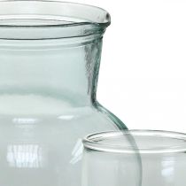 Glass Jug with Drinking Glasses, Beverage Set for Serving Bluish Clear H20cm/11.5cm 5 Pieces