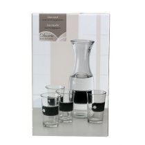 Product Glass carafe H27cm with 4 glasses H11cm
