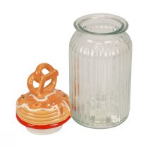Bonboniere glass biscuit jar with lid pretzel Ø11cm H28.5cm