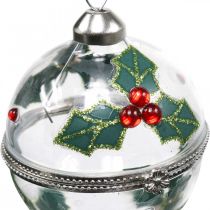 Christmas tree balls glass to fill holly Ø6cm 2pcs
