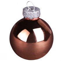 Product Glass balls tree Christmas silver apricot Ø4cm 24 pcs