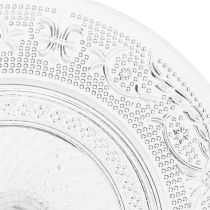 Product Glass plate on foot Flat glass bowl with pattern Clear Ø15cm