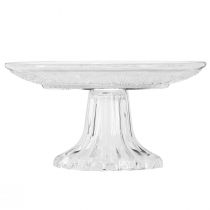 Product Glass plate on foot Flat glass bowl with pattern Clear Ø15cm