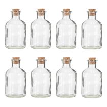 Product Glass Vase Bottles Decorative Vase with Cork H10.5cm 8 pcs