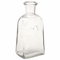 Product Glass vase bottle vase with motif vase glass clear H19cm 2pcs
