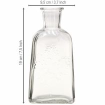 Product Glass vase bottle vase with motif vase glass clear H19cm 2pcs