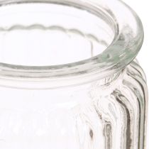 Product Glass vase clear ribbed glass decorative vase Ø8cm H9cm 6 pcs