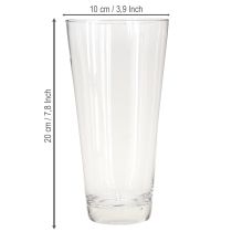 Product Glass vase conical flower vase transparent Ø10cm H20cm
