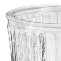 Product Glass vase with foot decorative glass goblet fluted Ø13cm H19cm