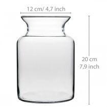 Product Glass flower vase wide clear Ø12cm H20cm