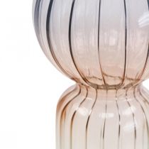 Product Glass Vase Deco Vase Blue Brown Clear Mini Vase Ø8cm H17cm
