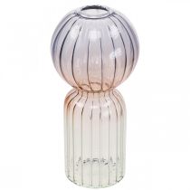 Product Glass Vase Deco Vase Blue Brown Clear Mini Vase Ø8cm H17cm