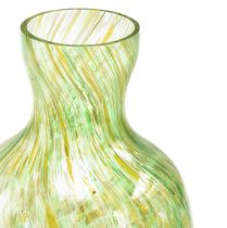 Product Glass vase glass decoration flower vase green yellow Ø10cm H18cm