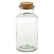 Product Glass vase retro apothecary glass with cork Ø8.5cm H17cm