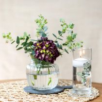 Product Glass vase ribbed vase glass Ø14cm H13cm 2pcs